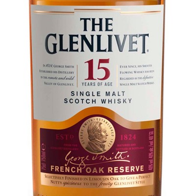 The Glenlivet 15yr Single Malt Scotch Whisky - 750ml Bottle