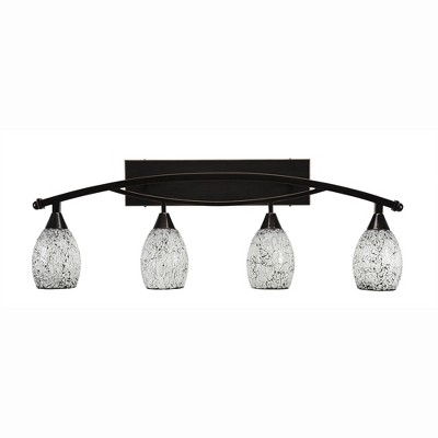 Toltec Lighting Bow 4 - Light Vanity in  Black Copper with 5" Black Fusion Shade