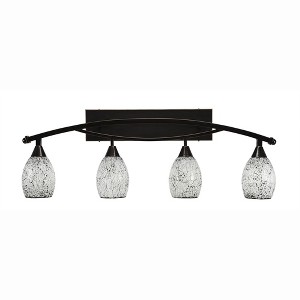 Toltec Lighting Bow 4 - Light Vanity in  Black Copper with 5" Black Fusion Shade - 1 of 1