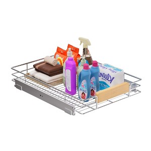 Pull-Out Organizer under Cabinet Storage for Kitchen with Wooden Handle - 1 of 4