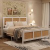 Bed Frame with Headboard, Bohemian Rattan Platform Bed Frame with Strong Metal Slats Support, No Box Spring Needed, Noise-Free Design - 4 of 4