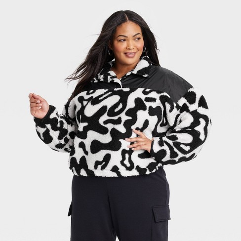 Plus Size Black Faux Fur Oversized Jacket