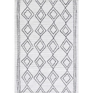 Nuloom Leo Geometric Striped Pet Friendly Machine Washable Area Rug - 1 of 4