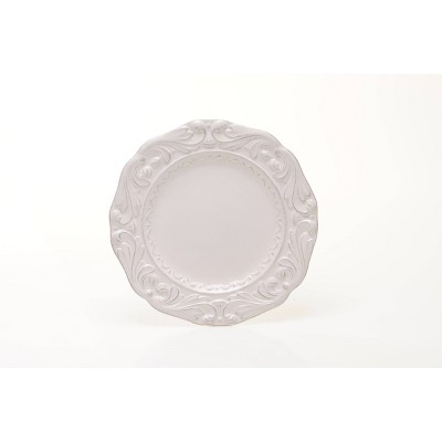 Ivory Hand-Painted Ceramic Salad and Dessert Plates, Set of 4