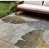 Gray Charcoal And Silver Floral Washable Indoor Outdoor Area Rug - 2 of 4