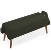 Vynxaria Modern Living Room Bench, Looped Yarn Fabric with Soft Cushion, Irregular Geometric Armrests, Rubber Wooden Legs for Bedroom, Entrance - 2 of 4