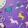 Juvale 24 Pieces Wooden Unicorn Cutouts for Crafts, Unfinished Wood Christmas Ornaments to Paint, 4 Designs - image 2 of 4