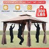 BestMassage Gazebo Canopy Tent BBQ Outdoor Patio Tent Grill Gazebo, Brown - 4 of 4