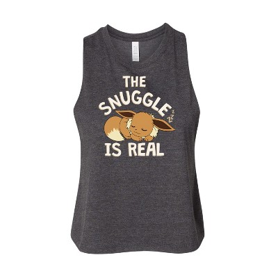 Women's Pokémon The Snuggle Eevee Graphic Racerback Tank - Heather Charcoal - Medium