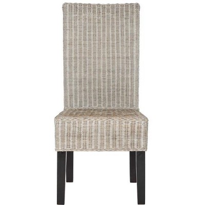 Arjun 18'' Gray Rattan Wicker Dining Chair Set