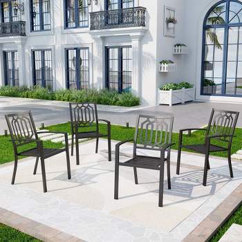 4pc Outdoor Stackable Bistro Chairs - Captiva Designs