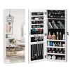 Wall Mounted Jewelry Cabinet with Full-Length Mirror, Lockable Storage Organizer with Hooks and Velvet Interior - 3 of 4