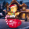 Joyfy 6FT Tall Christmas Inflatable Outdoor Decoration, Inflatable Gingerbread Man in Hot Cocoa Mug with LEDs for Xmas Party Indoor Outdoor Yard Decor - 4 of 4