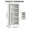 5 Tier Tall Bookcase, 71 Inch Modern Wooden Bookshelves with Adjustable Shelves, Large Sturdy Open Display Shelf for Apartment, Library, Office - 3 of 4