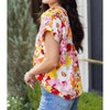 Women's Boho Floral Print V Neck Short Sleeves Top - Supreme Fashion - 3 of 3