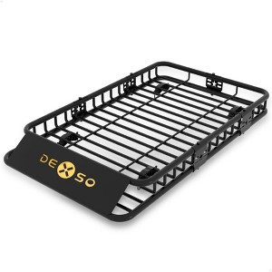 Extra-Long Roof Rack Basket with Extension Luggage Rack. Heavy-Duty 200LB Capacity Universal Cargo Carrier for SUVs & Trucks - 1 of 4