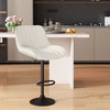 Modern Bar Stools Set of 2, Faux Leather Upholstered Swivel Counter Stools with Back, Adjustable from 21.2” to 29.6" for Kitchen Island, Bar - 4 of 4