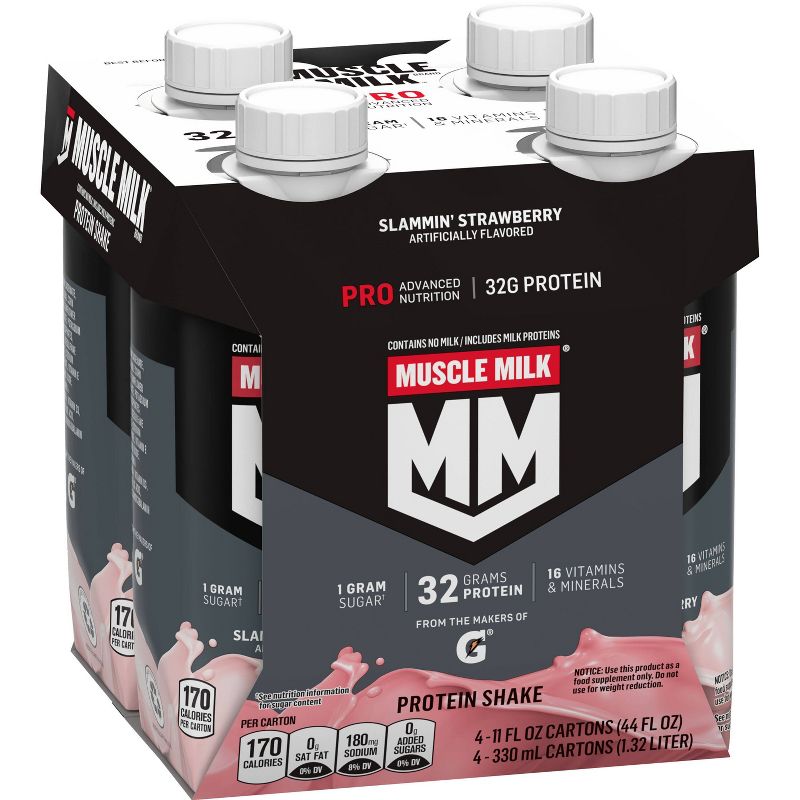 Muscle Milk Protein Shake - Strawberry - 11 fl oz/4pk, 1 of 6