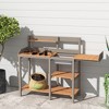 VASIP Outdoor Potting Bench, Solid Wood Foldable Garden Bench with Open Shelves for Patio, Garden, Backyard - 2 of 4