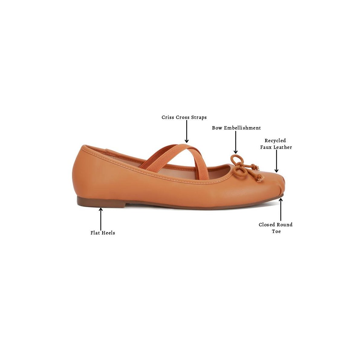 Обувь London Rag Womens Leina Recycled Faux Leather Ballet Flats 9 — фото 6