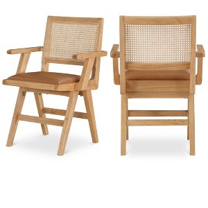 Meridian Furniture,Abby Vegan Leather Dining Arm Chair, Set of 2 - 1 of 4
