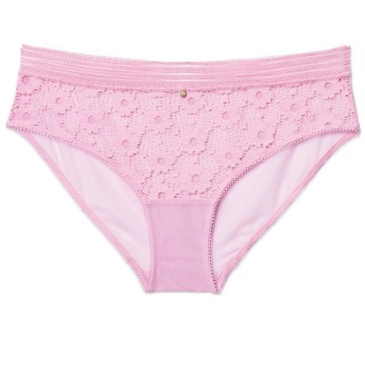 Jenni Women's Lace Trim Hipster Underwear, Pink, XX-Large 