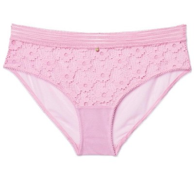 Jenni Women’s Lace Trim Hipster Underwear, Pink, XX-Large