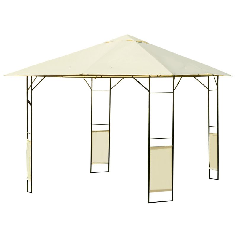 Outsunny 10' x 10' Outdoor Gazebo Canopy Modern Canopy Shelter with Weather Resistant Roof & Steel Frame for Parties, BBQs, & Shade, 4 of 9