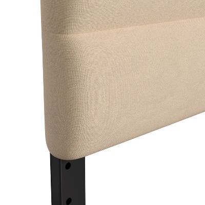 Cream Upholstered Queen Tufted Headboard with Adjustable Height