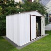 Janey Metal Outdoor Storage Box, Patio Storage Shed with 2 Lockable Doors and Foundation Base, Outdoor Furniture - Maison Boucle - 2 of 4