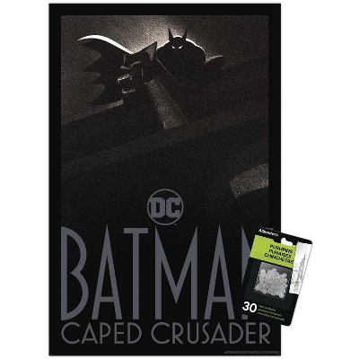 Trends International DC Batman: Caped Crusader - Shadows Unframed Wall Poster Print Clear Push Pins Bundle 14.725" x 22.375"