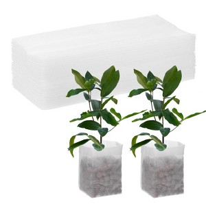 Unique Bargains Non-Woven Fabric Durable Multipurpose Plant Nursery Bags White - 1 of 3