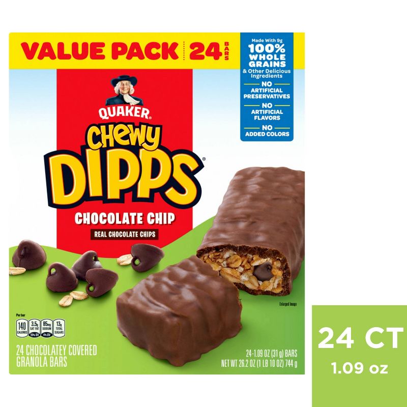Quaker Chewy Dipps Chocolate Chip Granola Bars - 26.2oz/24ct, 5 of 7
