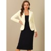 INSPIRE CHIC Women's Office Solid Shawl Collar Jetted Pockets One Button Velvet Blazer - 2 of 4