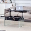PAGED Modern Lift-Top Design Coffee Table with Space-Saving Storage & Tempered Glass Sides,Functional Tea Center Table for Living Room,Bedroom - 2 of 4