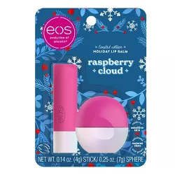 eos Holiday Lip Balm Stick & Sphere - Raspberry Cloud - 0.39oz/2pk