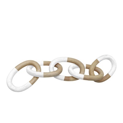 VIP Wood 21 in. White Chain Links Decor