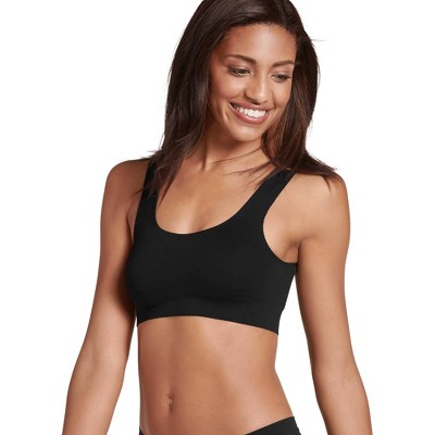 Jockey Eco Seamfree Rib Scoop Bralette S Black : Target