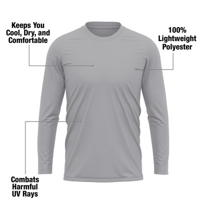 Men's Ithaca College Adult Sport Long Sleeve Left Chest Logo