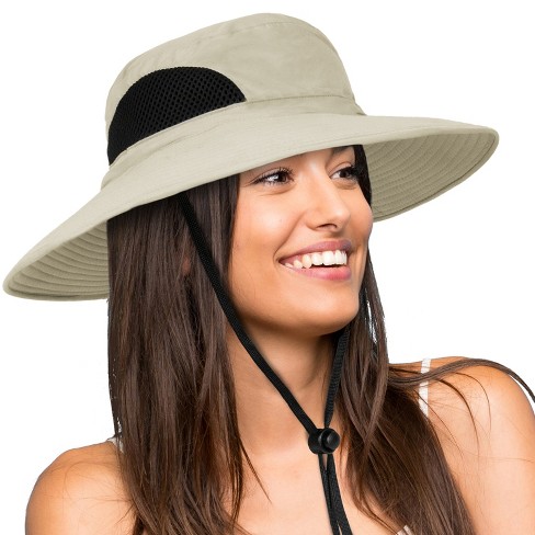 Wide Brim Sun Hat Outdoor UV Protection Safari Cap for Women