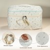 Unique Bargains Women's Large Travel Cute Cherry Pattern Cotton Makeup Bags and Organizers White - 3 of 4