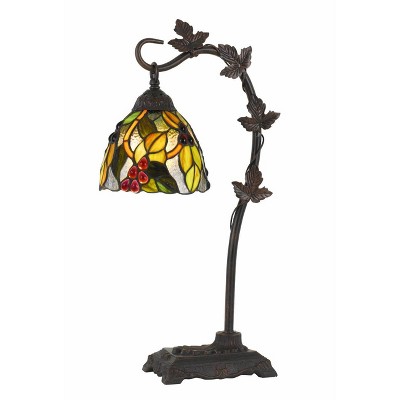 24" Metal Table Lamp with Hand Cut Glass Tiffany Shade Dark Bronze - Cal Lighting