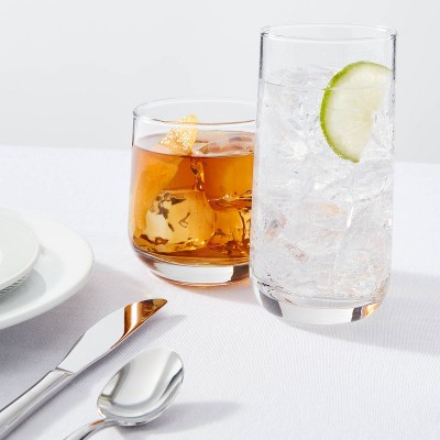 12pc Glass Shoreham Double Old Fashion and Highball Glasses Set - Threshold™: Drinking Glasses Set, Dishwasher-Safe, BPA-Free