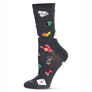 Memoi Women's Games Bamboo Crew Socks Dark Gray Heather 9-11 - 1 of 3