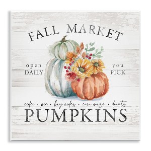 Stupell Industries Fall Country Market Pumpkins Wall Plaque Art - 1 of 4
