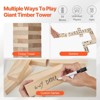 VEVOR Tumbling Timber Toy, 54 Blocks Large Tumble Tower Blocks Game,Pine Wood Tumbling Tower Game with Carry Bag and Scoreboard, Wooden Stacking Game - 3 of 4