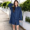 Anna-Kaci Women's Long Sleeve Denim Shirt Dress with Front Button Closure and Patch Pockets - 3 of 4