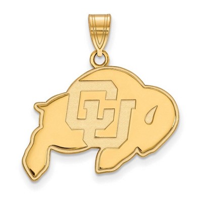 Black Bow Jewelry 10k Yellow Gold Colorado Buffalos NCAA Large Pendant