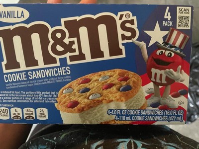 M&M's Chocolate Ice Cream Cookie Sandwich, 4 ct - Fry's Food Stores