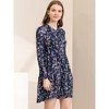 INSPIRE CHIC Women's Spring Floral Long Sleeves V Neck Casual Babydoll Tiered Dress - 2 of 4